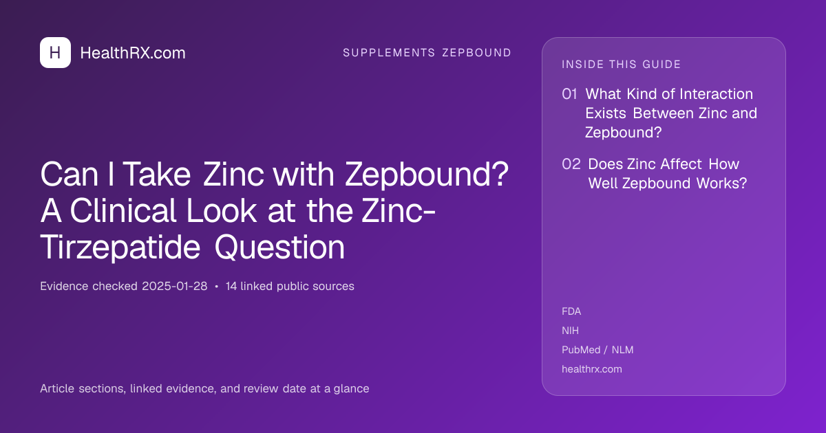 Evidence overview for Can I Take Zinc with Zepbound? A Clinical Look at the Zinc-Tirzepatide Question