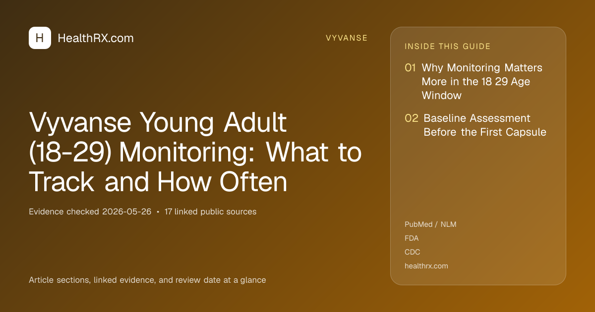 Evidence overview for Vyvanse Young Adult (18-29) Monitoring: What to Track and How Often