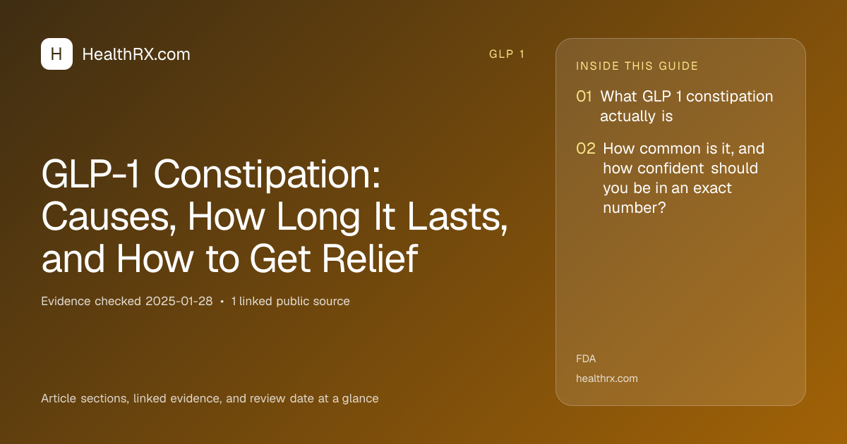 Evidence overview for GLP-1 Constipation: Causes, How Long It Lasts, and How to Get Relief