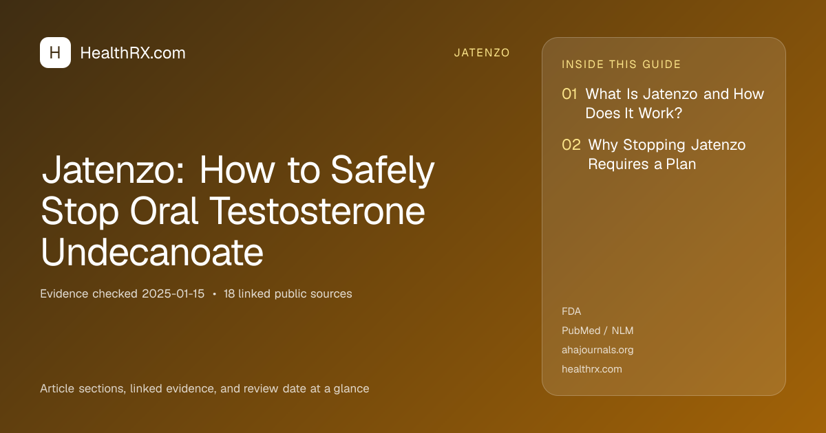 Evidence overview for Jatenzo: How to Safely Stop Oral Testosterone Undecanoate