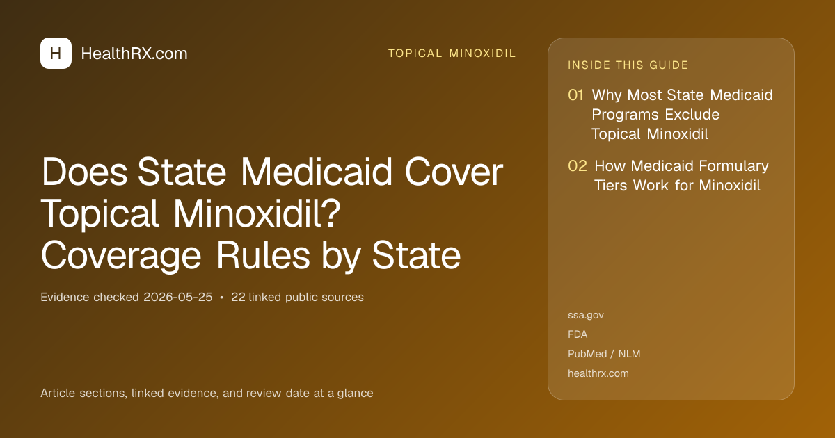 Evidence overview for Does State Medicaid Cover Topical Minoxidil? Coverage Rules by State
