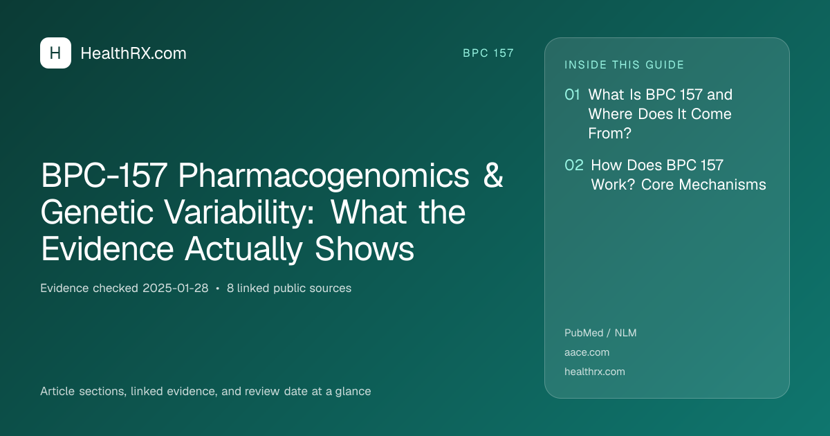 Evidence overview for BPC-157 Pharmacogenomics & Genetic Variability: What the Evidence Actually Shows