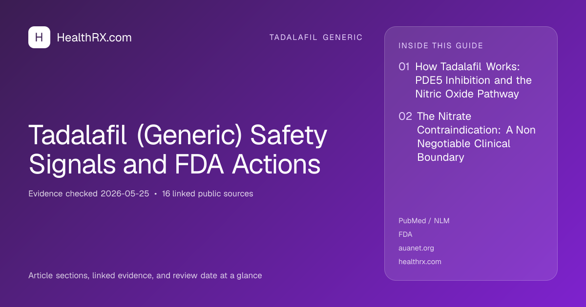 Evidence overview for Tadalafil (Generic) Safety Signals and FDA Actions