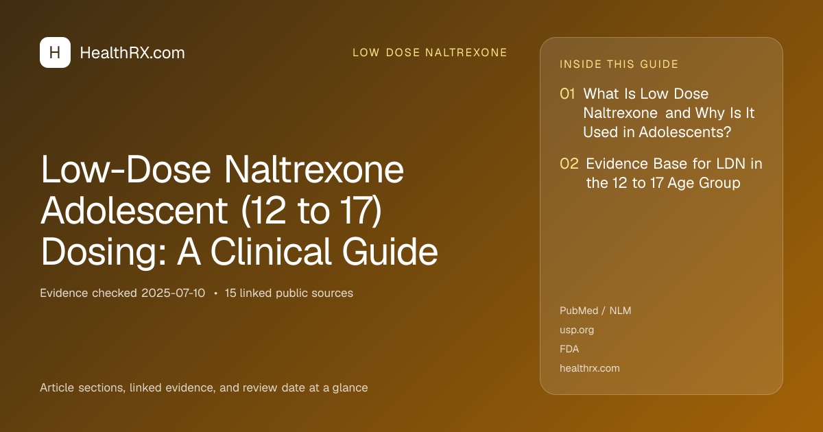 Evidence overview for Low-Dose Naltrexone Adolescent (12 to 17) Dosing: A Clinical Guide