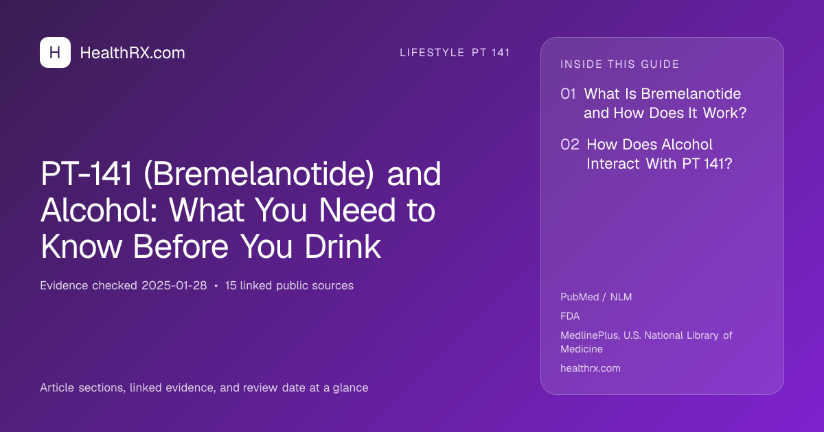 Evidence overview for lifestyle pt 141: PT-141 (Bremelanotide) and Alcohol: What You Need to Know Before You Drink