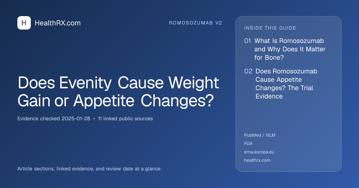 Evidence overview for romosozumab v2: Does Evenity Cause Weight Gain or Appetite Changes?