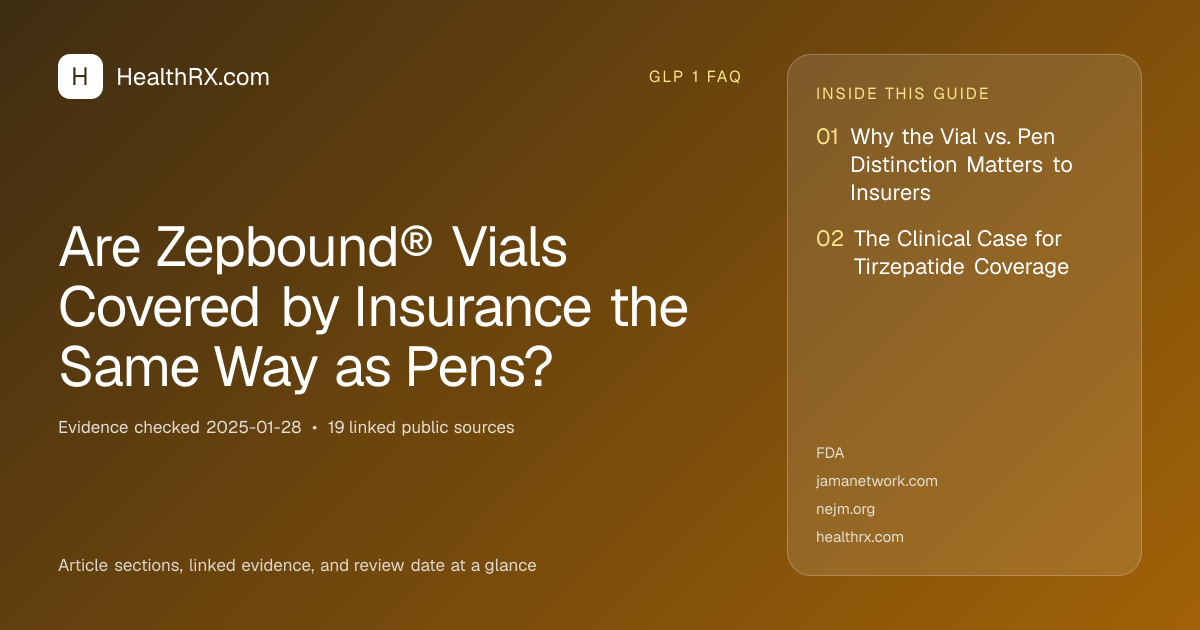 Evidence overview for Are Zepbound® Vials Covered by Insurance the Same Way as Pens?