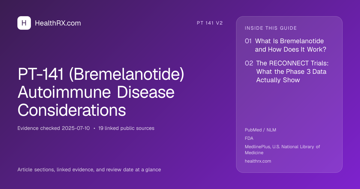 Evidence overview for pt 141 v2: PT-141 (Bremelanotide) Autoimmune Disease Considerations