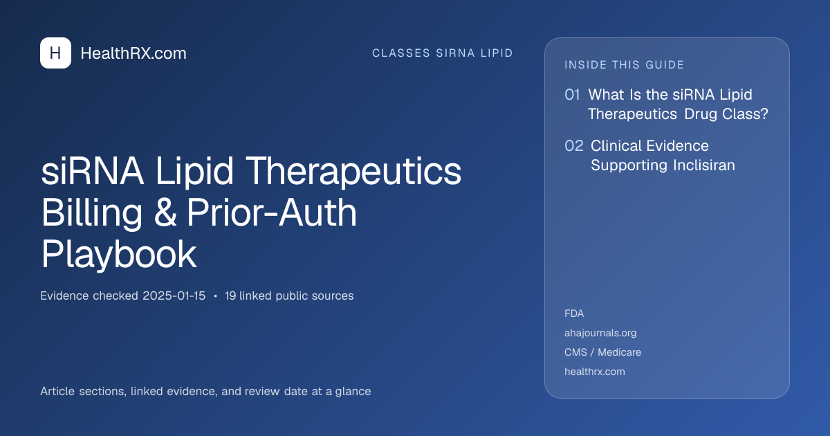 Evidence overview for siRNA Lipid Therapeutics Billing & Prior-Auth Playbook
