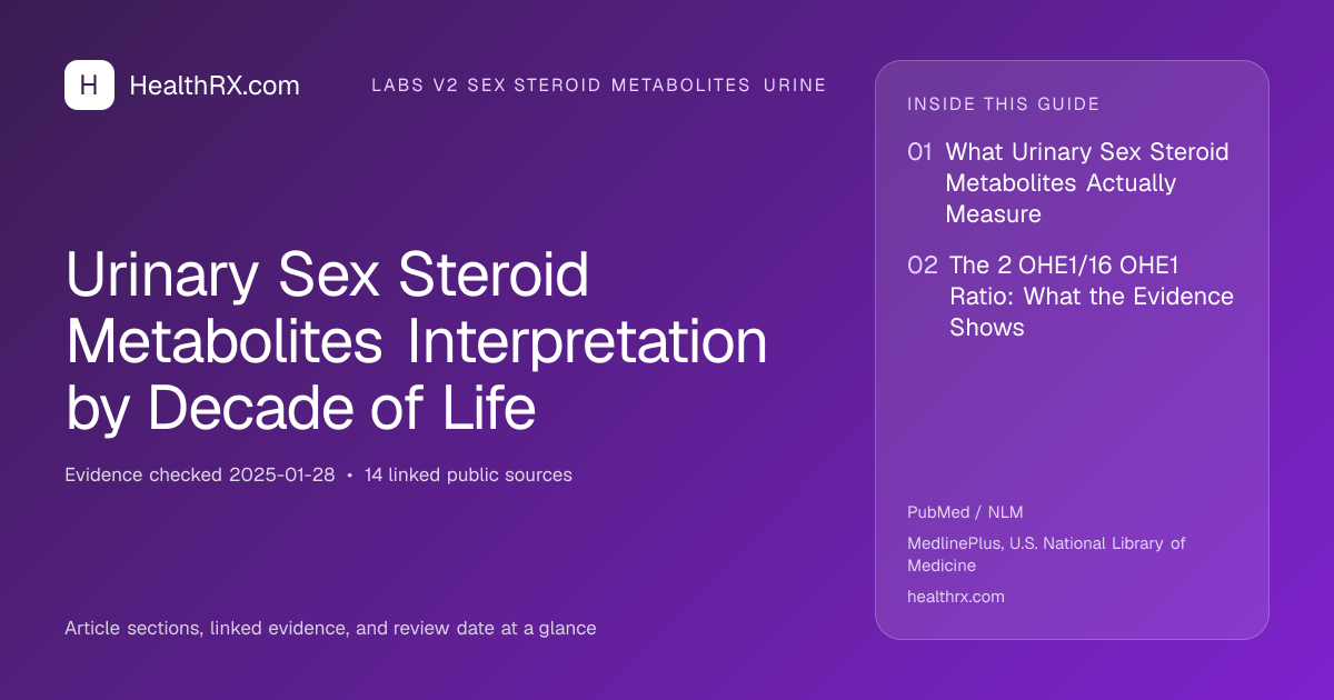 Evidence overview for Urinary Sex Steroid Metabolites Interpretation by Decade of Life