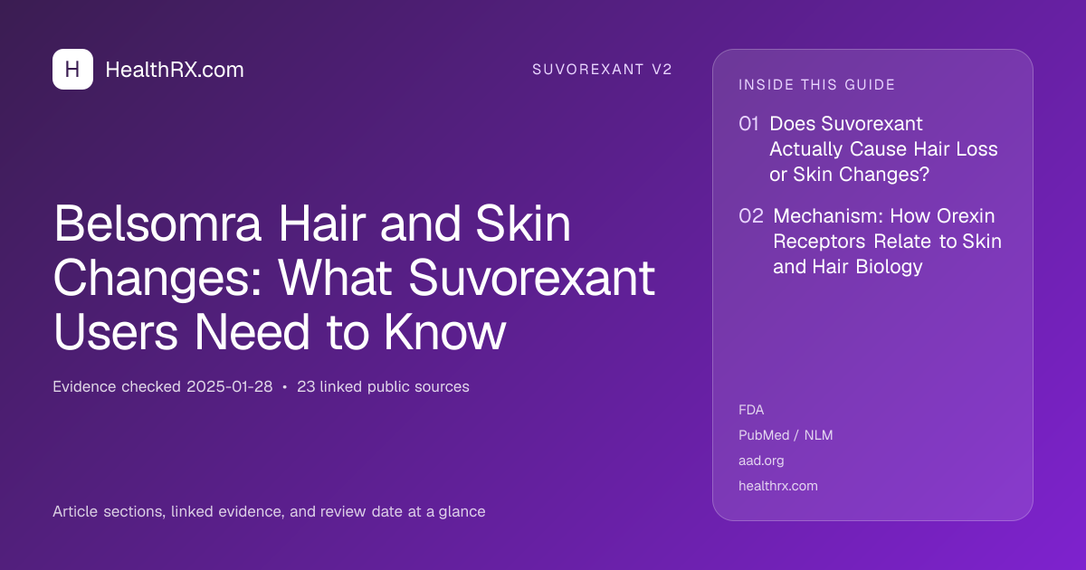 Evidence overview for suvorexant v2: Belsomra Hair and Skin Changes: What Suvorexant Users Need to Know