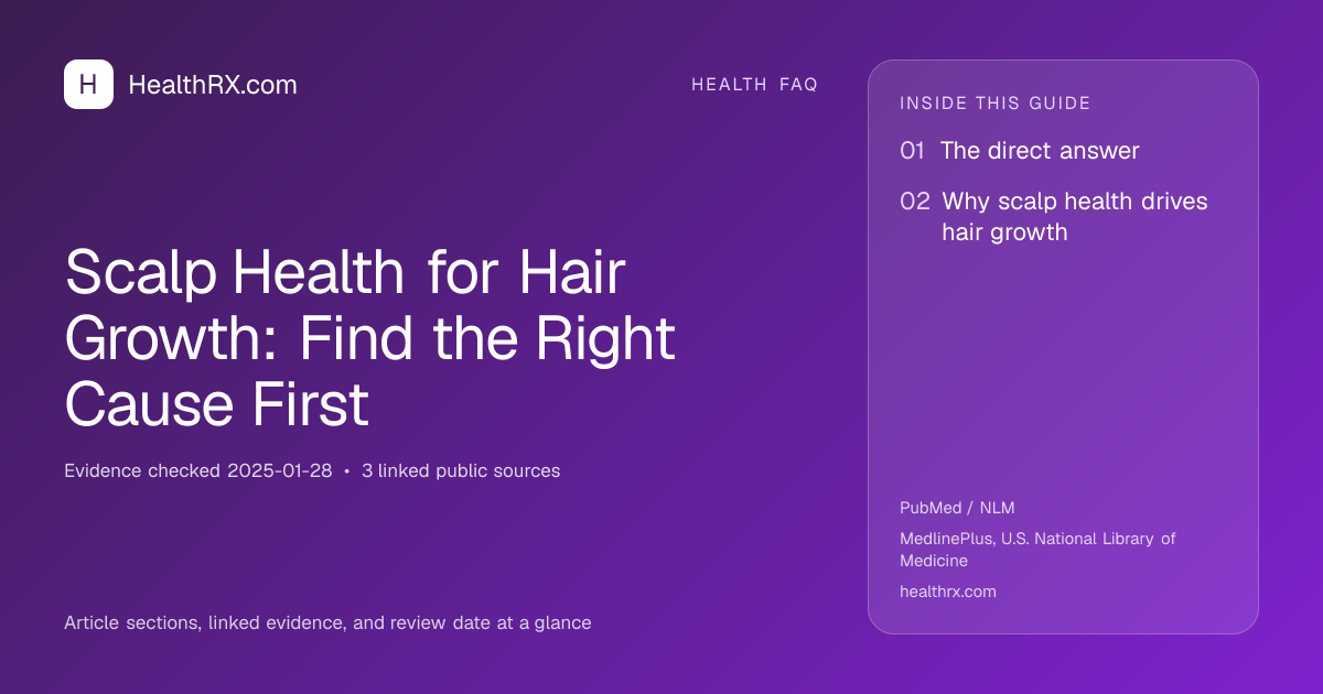 Evidence overview for health faq: Scalp Health for Hair Growth: Find the Right Cause First