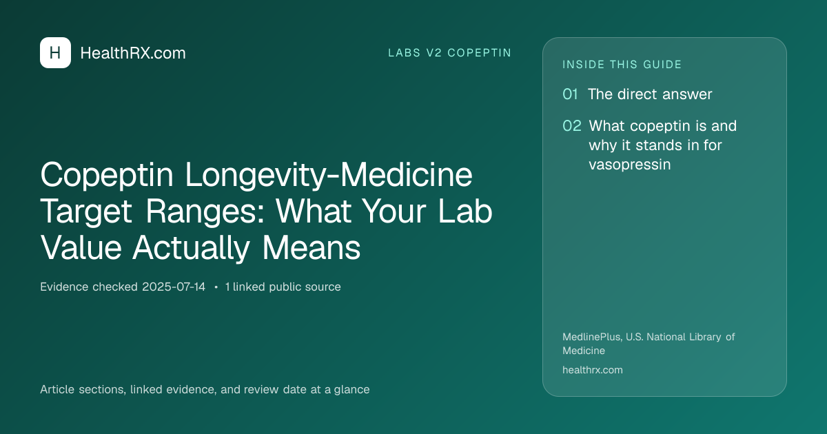 Evidence overview for Copeptin Longevity-Medicine Target Ranges: What Your Lab Value Actually Means