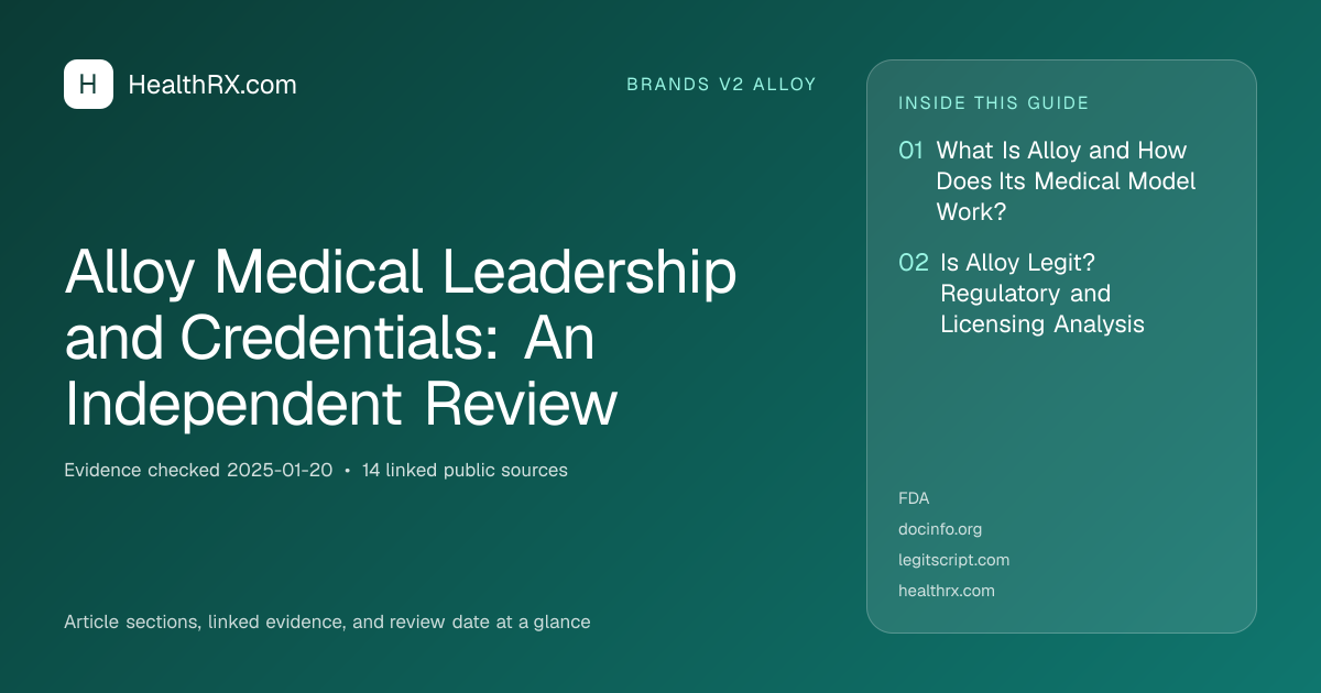 Evidence overview for Alloy Medical Leadership and Credentials: An Independent Review