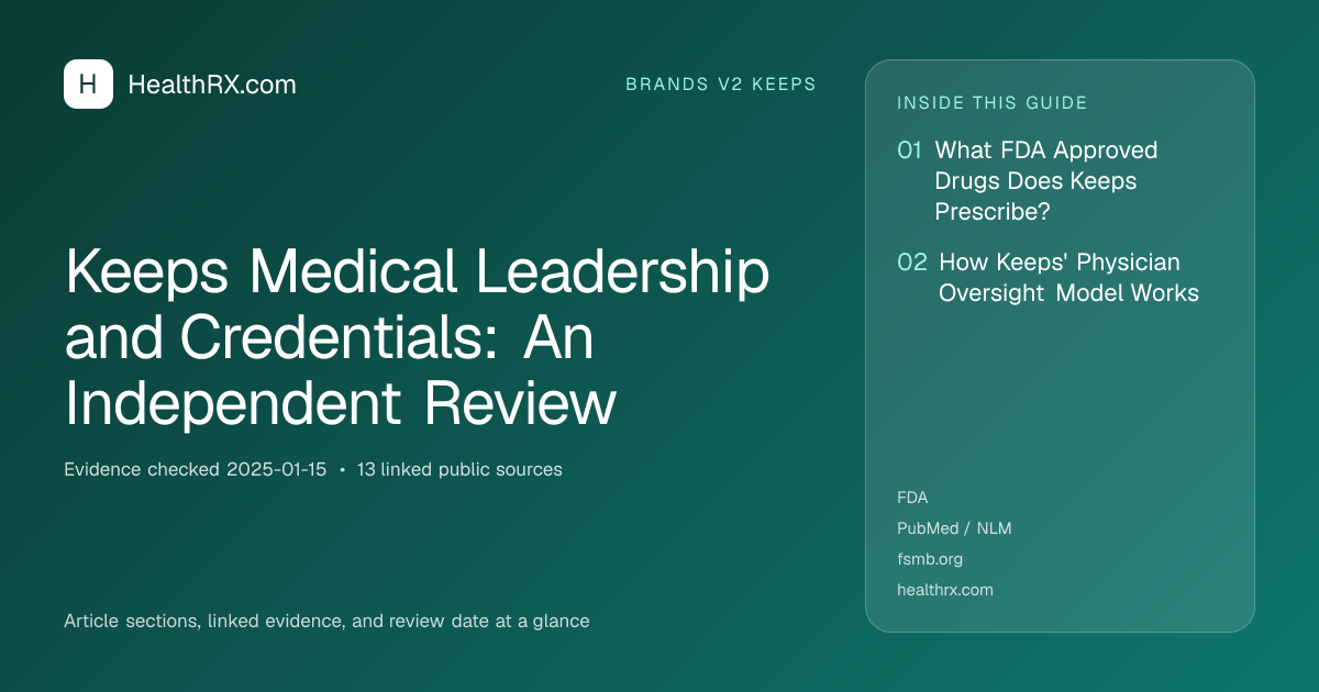 Evidence overview for brands v2 keeps: Keeps Medical Leadership and Credentials: An Independent Review