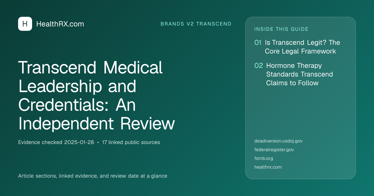 Evidence overview for Transcend Medical Leadership and Credentials: An Independent Review