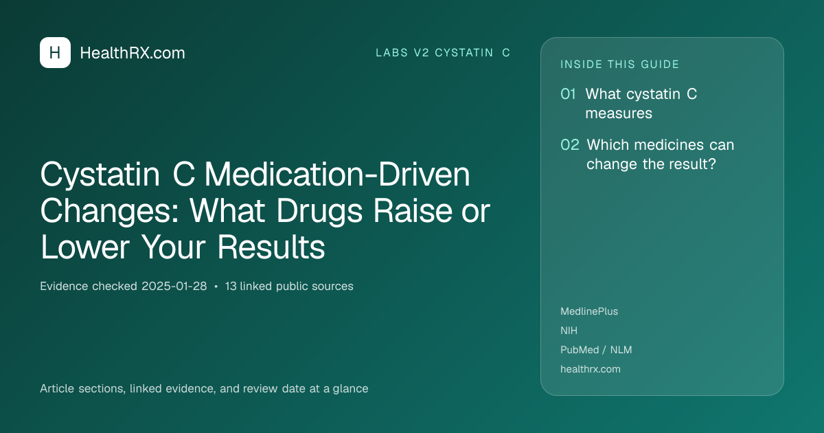 Evidence overview for Cystatin C Medication-Driven Changes: What Drugs Raise or Lower Your Results