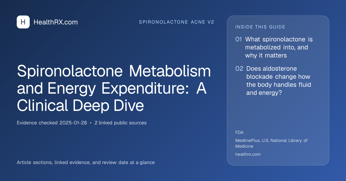 Evidence overview for spironolactone acne v2: Spironolactone Metabolism and Energy Expenditure: A Clinical Deep Dive