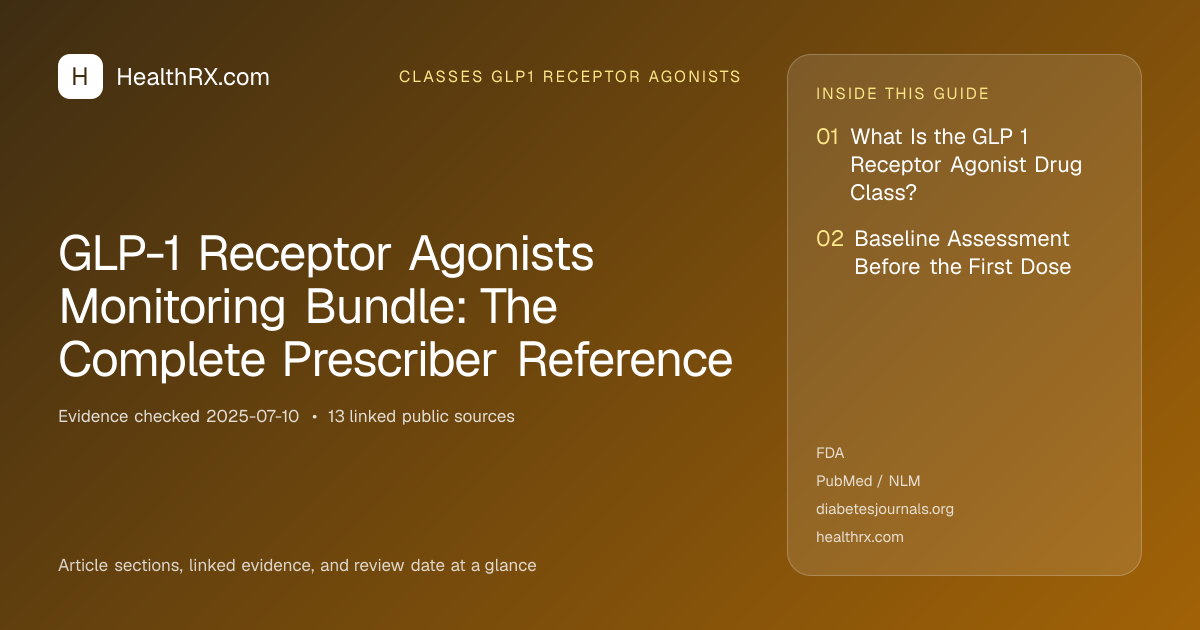 Evidence overview for GLP-1 Receptor Agonists Monitoring Bundle: The Complete Prescriber Reference