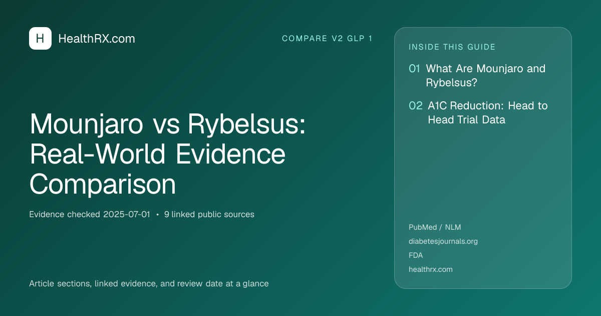 Evidence overview for Mounjaro vs Rybelsus: Real-World Evidence Comparison