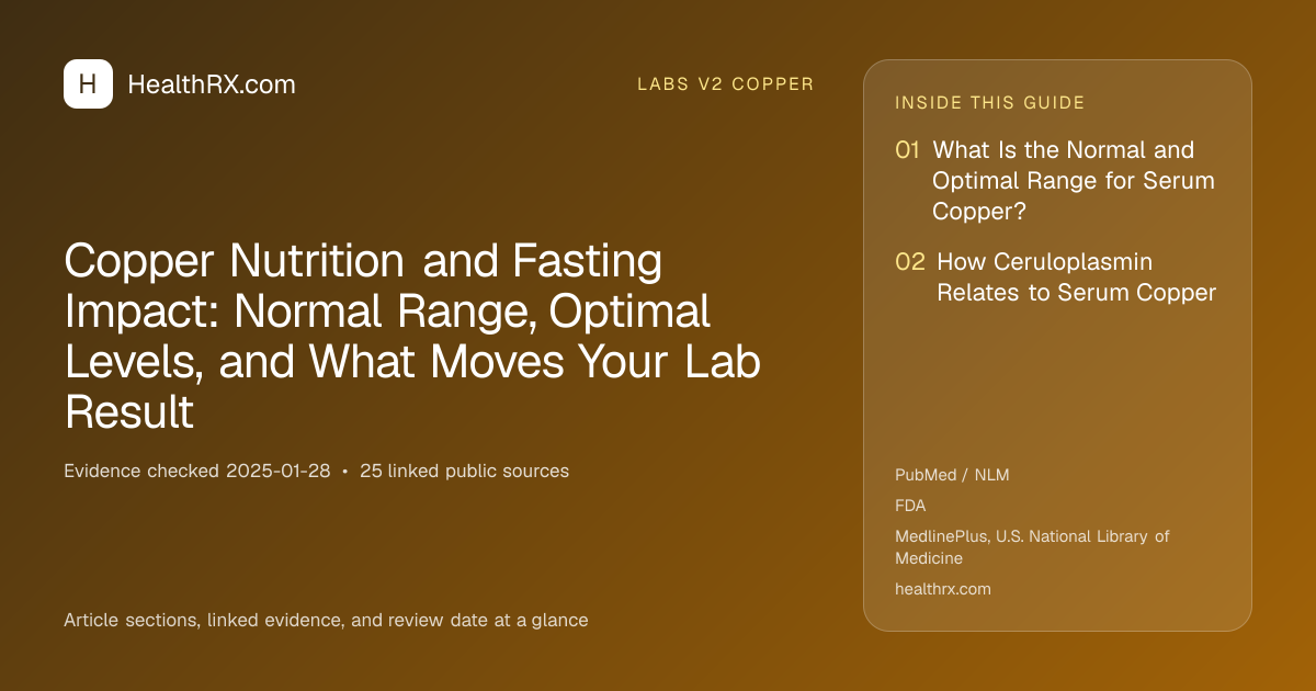 Evidence overview for Copper Nutrition and Fasting Impact: Normal Range, Optimal Levels, and What Moves Your Lab Result