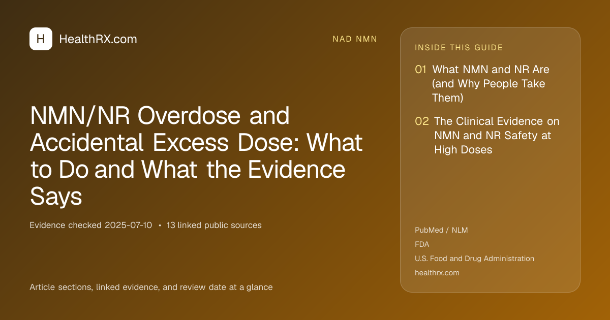 Evidence overview for nad nmn: NMN/NR Overdose and Accidental Excess Dose: What to Do and What the Evidence Says