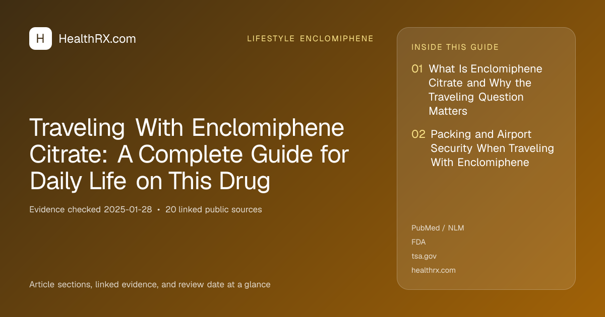 Evidence overview for Traveling With Enclomiphene Citrate: A Complete Guide for Daily Life on This Drug