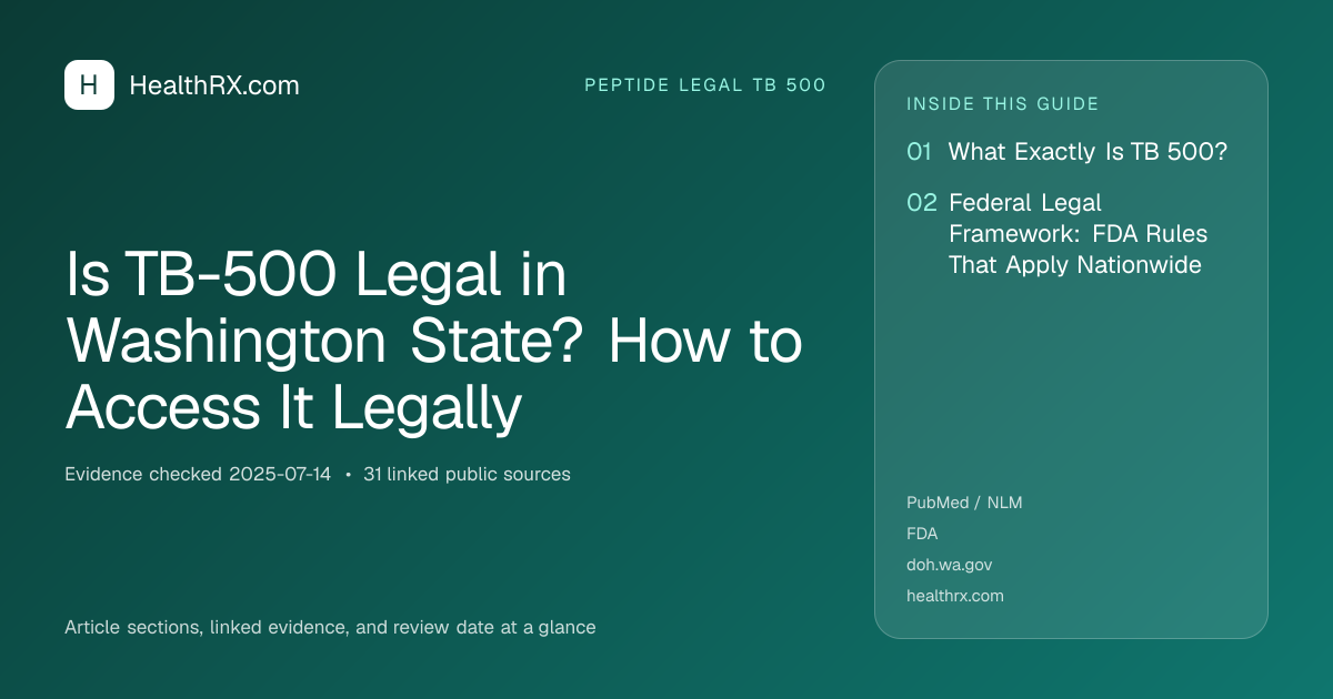 Evidence overview for Is TB-500 Legal in Washington State? How to Access It Legally
