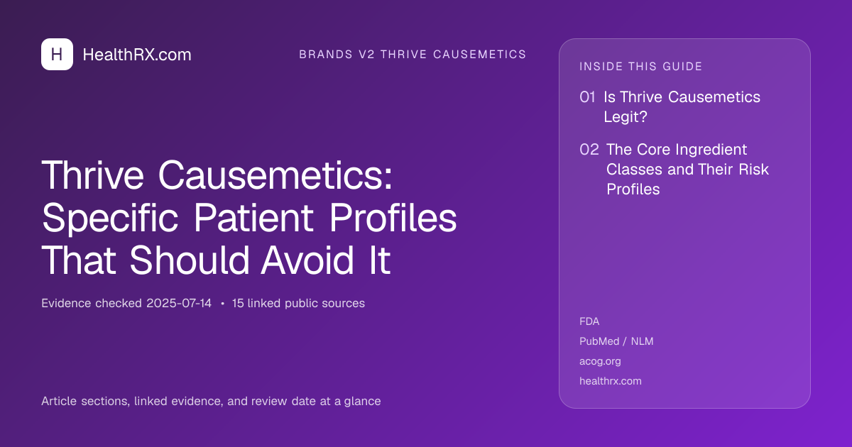 Evidence overview for brands v2 thrive causemetics: Thrive Causemetics: Specific Patient Profiles That Should Avoid It