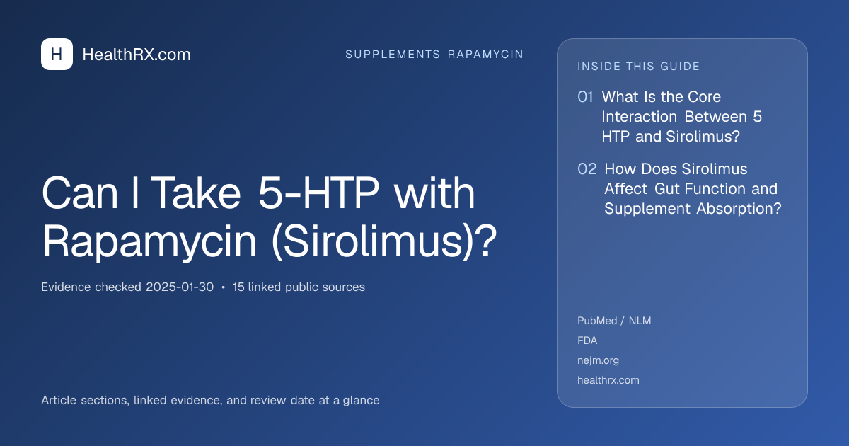 Evidence overview for supplements rapamycin: Can I Take 5-HTP with Rapamycin (Sirolimus)?