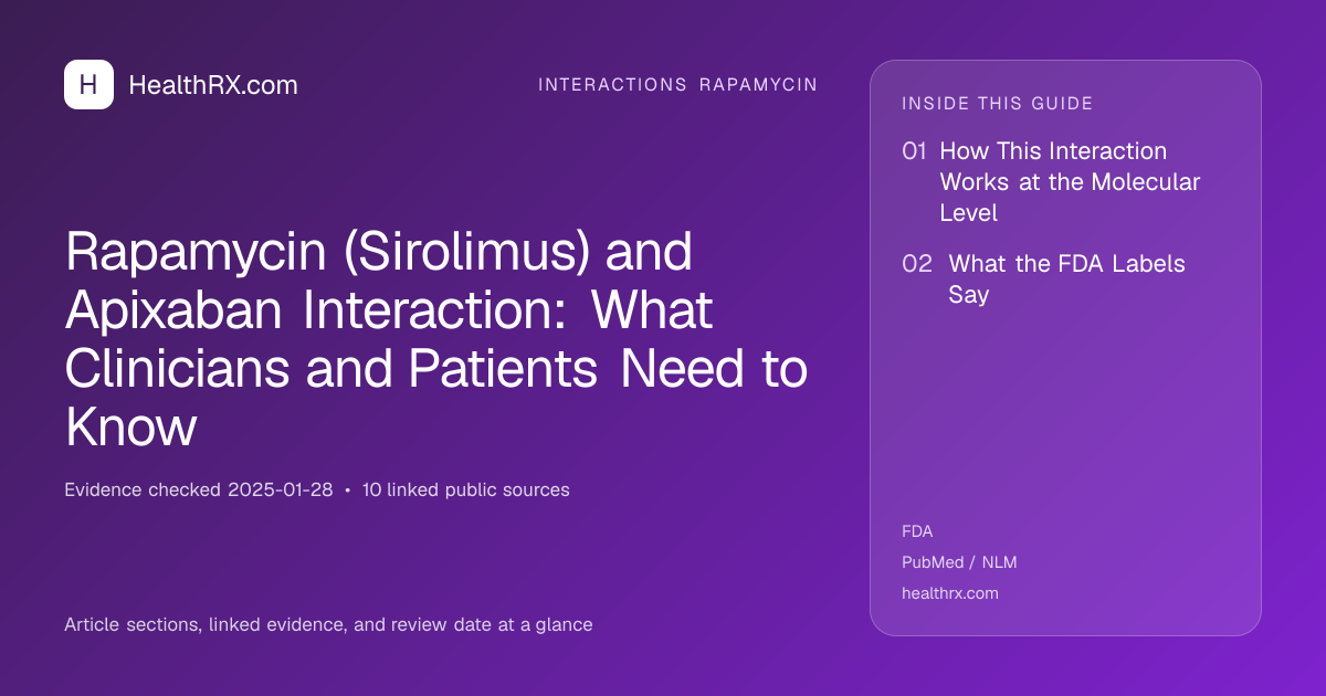 Evidence overview for interactions rapamycin: Rapamycin (Sirolimus) and Apixaban Interaction: What Clinicians and Patients Need to Know