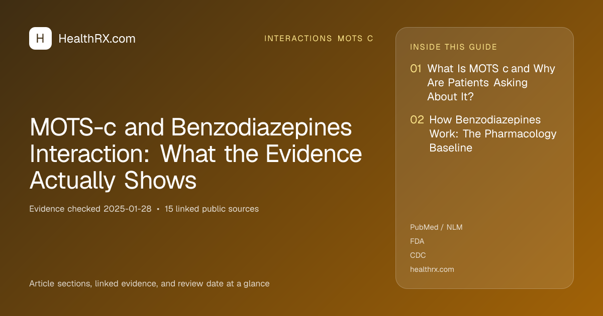 Evidence overview for MOTS-c and Benzodiazepines Interaction: What the Evidence Actually Shows