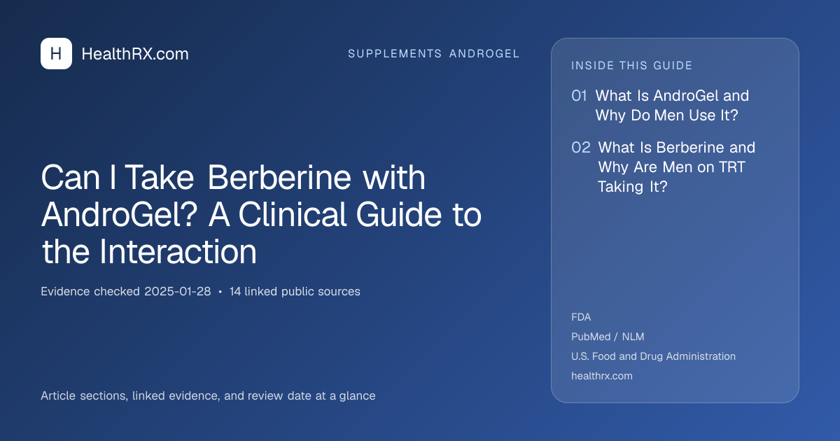Evidence overview for Can I Take Berberine with AndroGel? A Clinical Guide to the Interaction