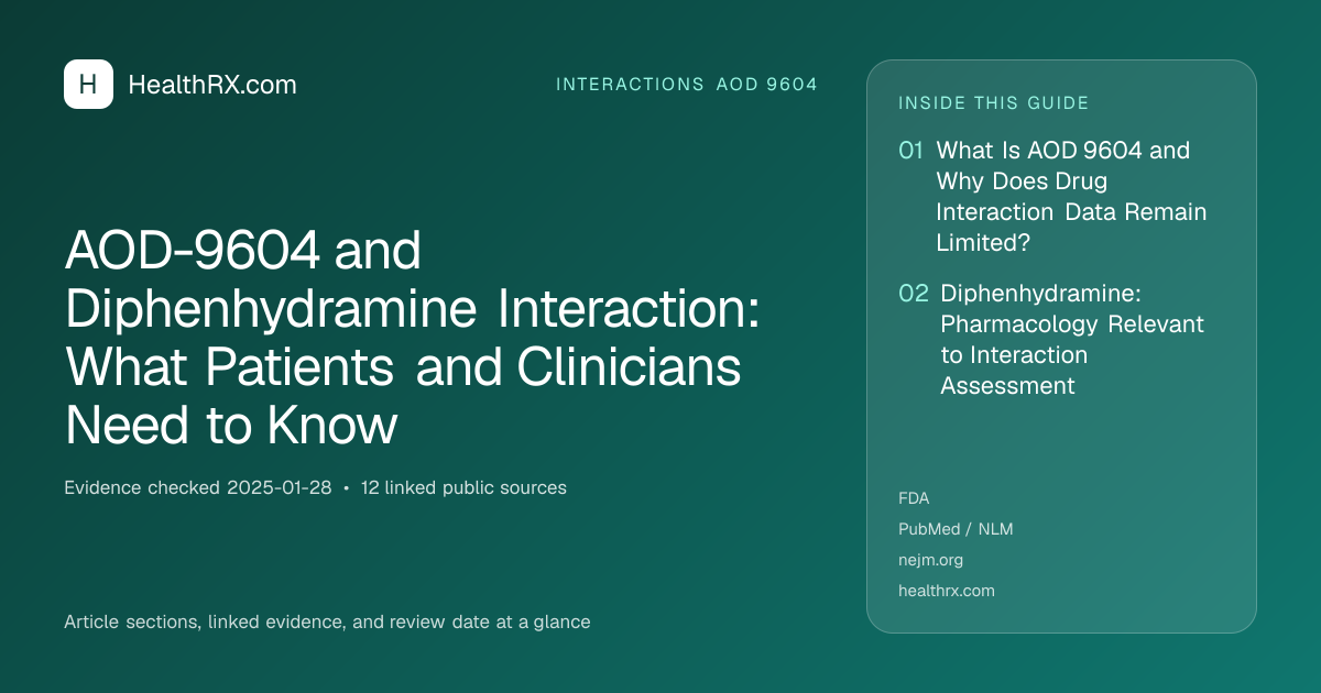 Evidence overview for AOD-9604 and Diphenhydramine Interaction: What Patients and Clinicians Need to Know
