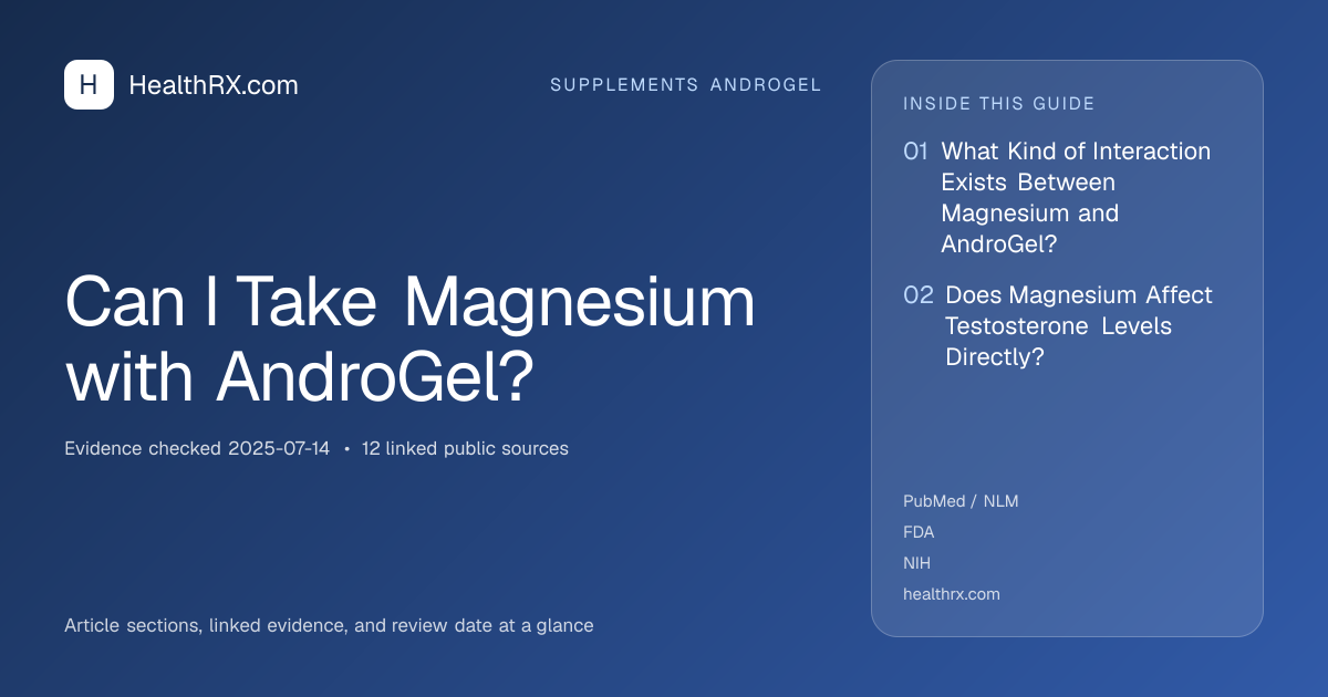 Evidence overview for Can I Take Magnesium with AndroGel?