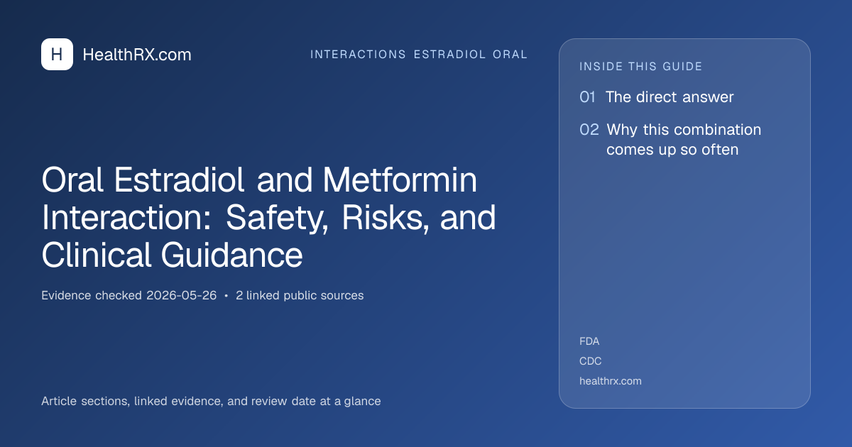 Evidence overview for Oral Estradiol and Metformin Interaction: Safety, Risks, and Clinical Guidance