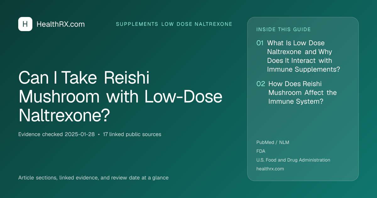 Evidence overview for supplements low dose naltrexone: Can I Take Reishi Mushroom with Low-Dose Naltrexone?