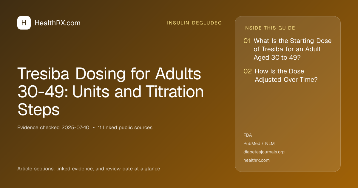 Evidence overview for insulin degludec: Tresiba Dosing for Adults 30-49: Units and Titration Steps