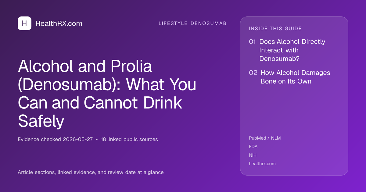 Evidence overview for lifestyle denosumab: Alcohol and Prolia (Denosumab): What You Can and Cannot Drink Safely