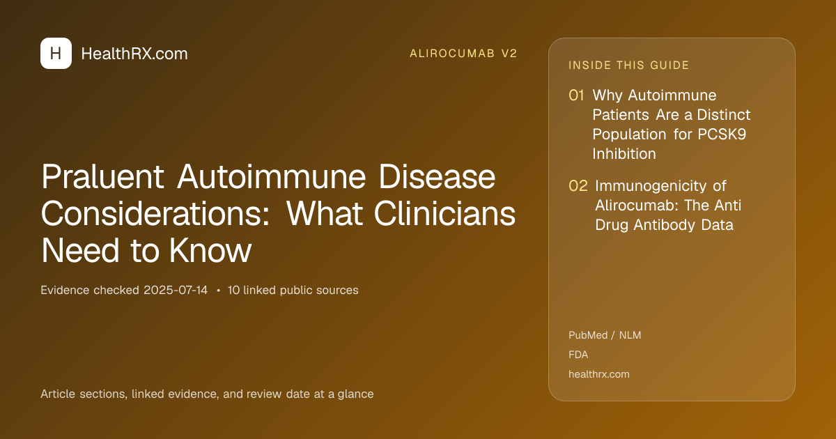 Evidence overview for alirocumab v2: Praluent Autoimmune Disease Considerations: What Clinicians Need to Know