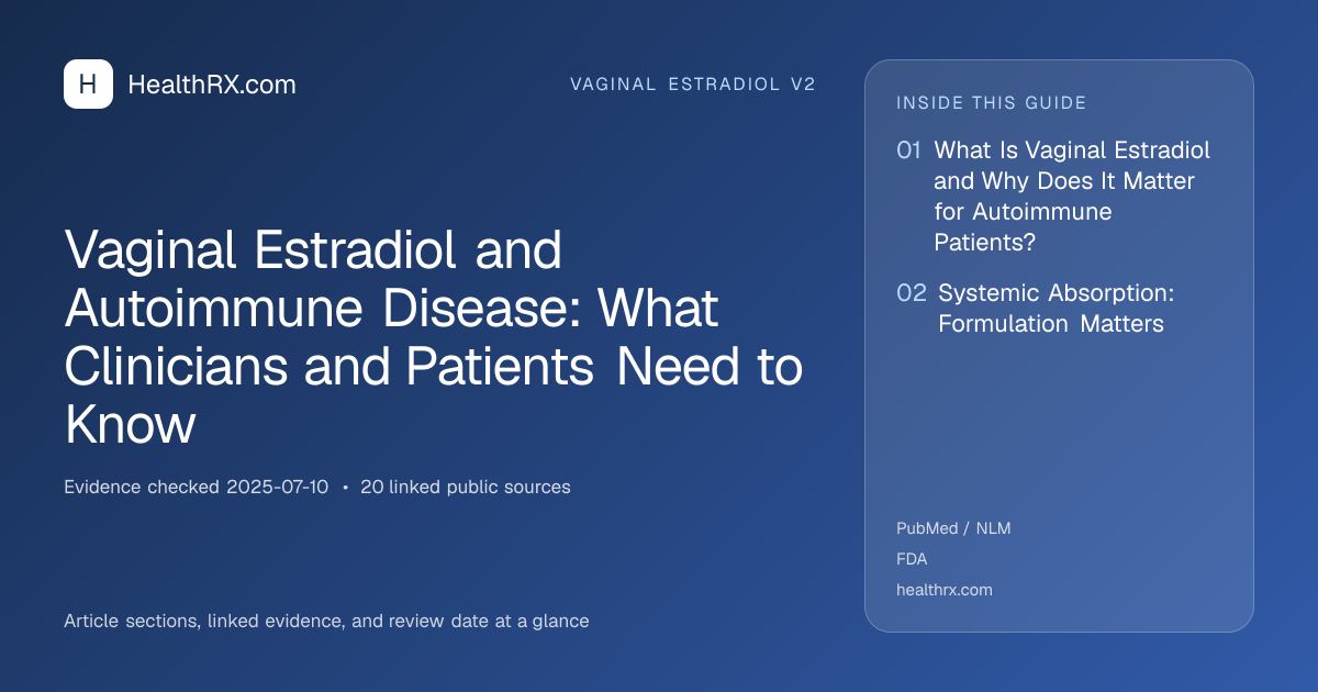 Evidence overview for Vaginal Estradiol and Autoimmune Disease: What Clinicians and Patients Need to Know