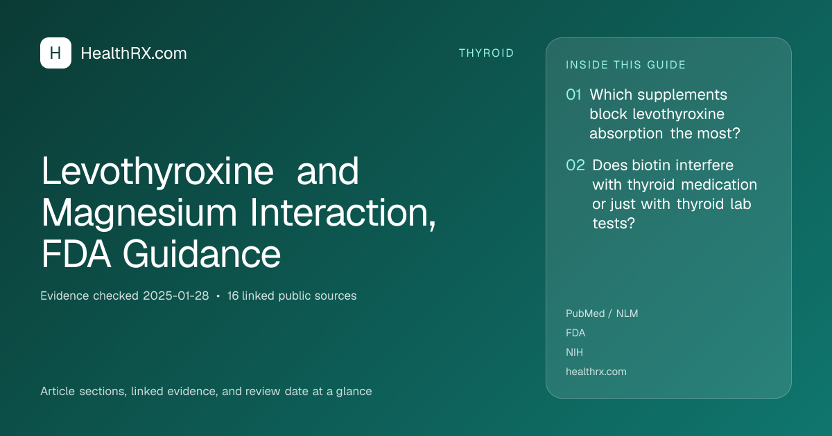 Evidence overview for Levothyroxine and Magnesium Interaction, FDA Guidance