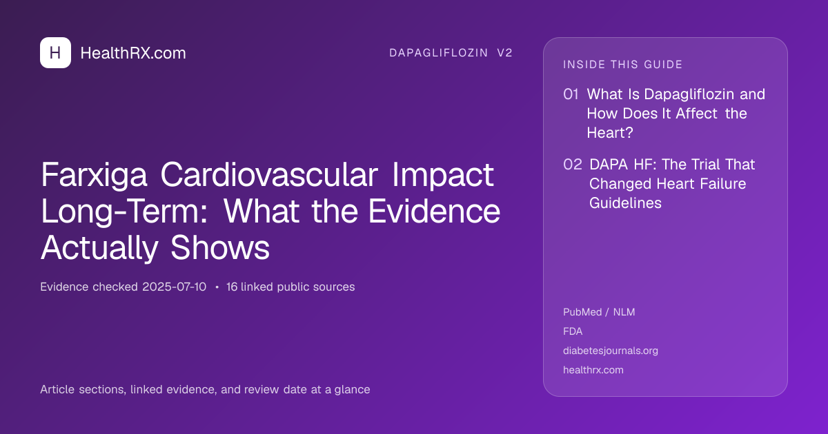 Evidence overview for dapagliflozin v2: Farxiga Cardiovascular Impact Long-Term: What the Evidence Actually Shows