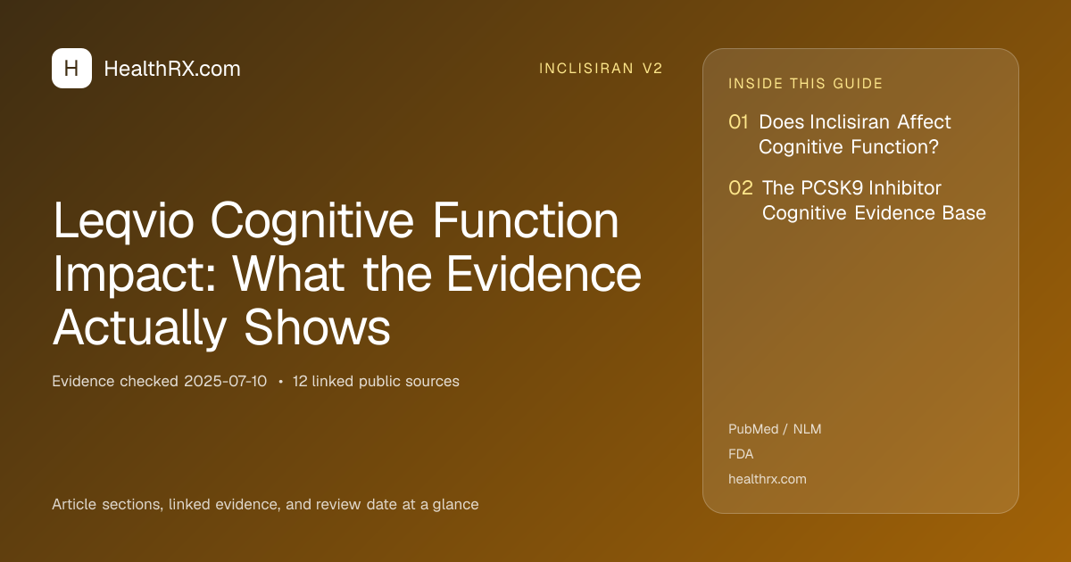 Evidence overview for Leqvio Cognitive Function Impact: What the Evidence Actually Shows