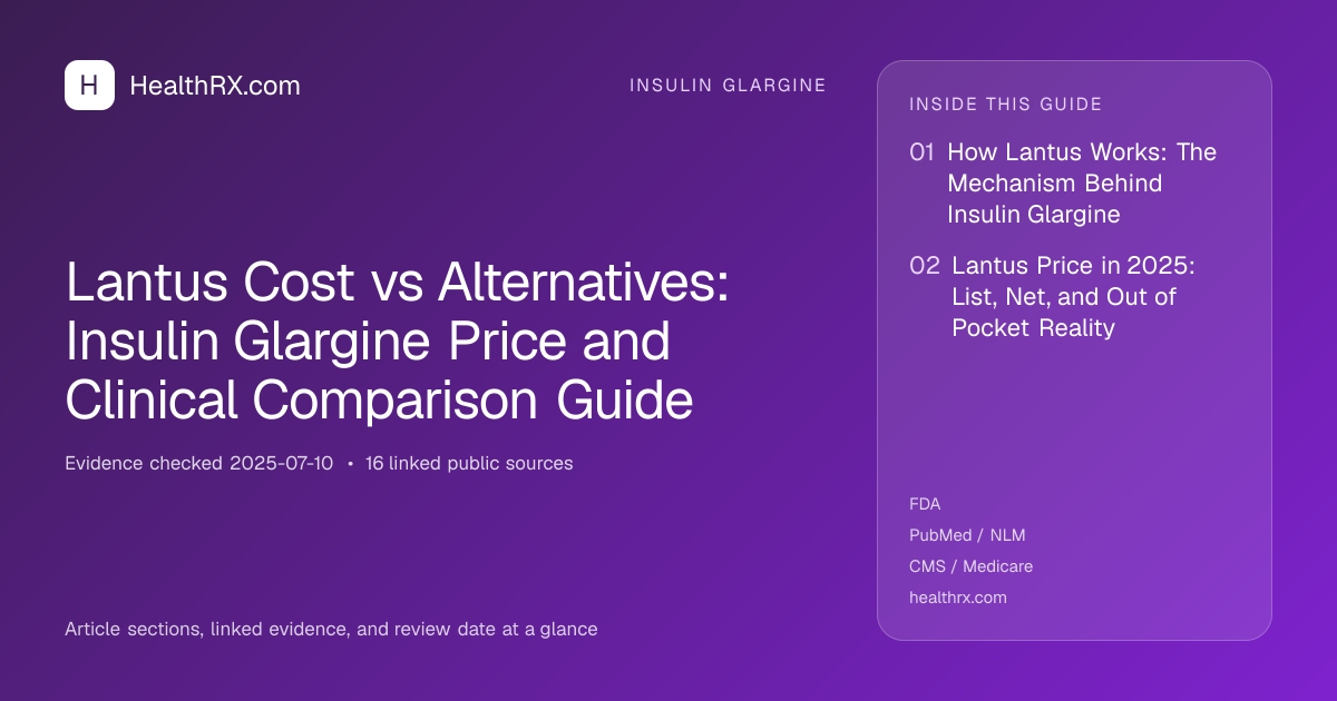 Evidence overview for Lantus Cost vs Alternatives: Insulin Glargine Price and Clinical Comparison Guide