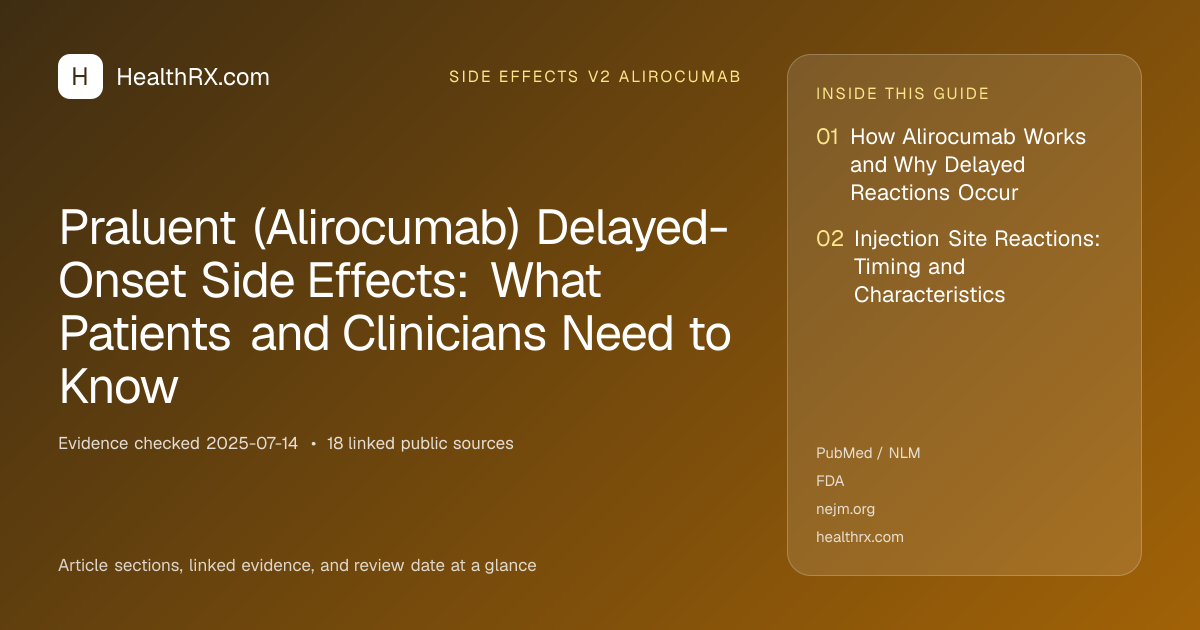 Evidence overview for Praluent (Alirocumab) Delayed-Onset Side Effects: What Patients and Clinicians Need to Know