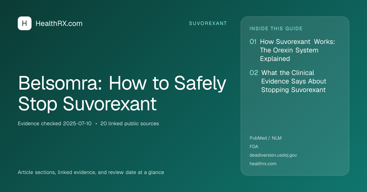 Evidence overview for suvorexant: Belsomra: How to Safely Stop Suvorexant