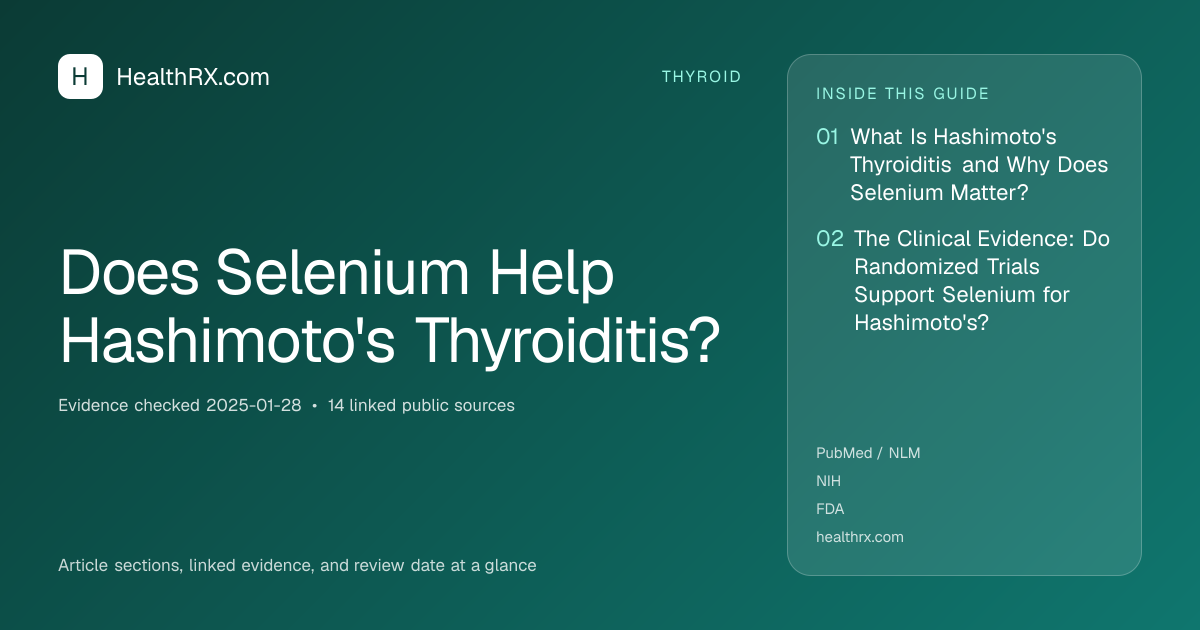 Evidence overview for thyroid: Does Selenium Help Hashimoto's Thyroiditis?