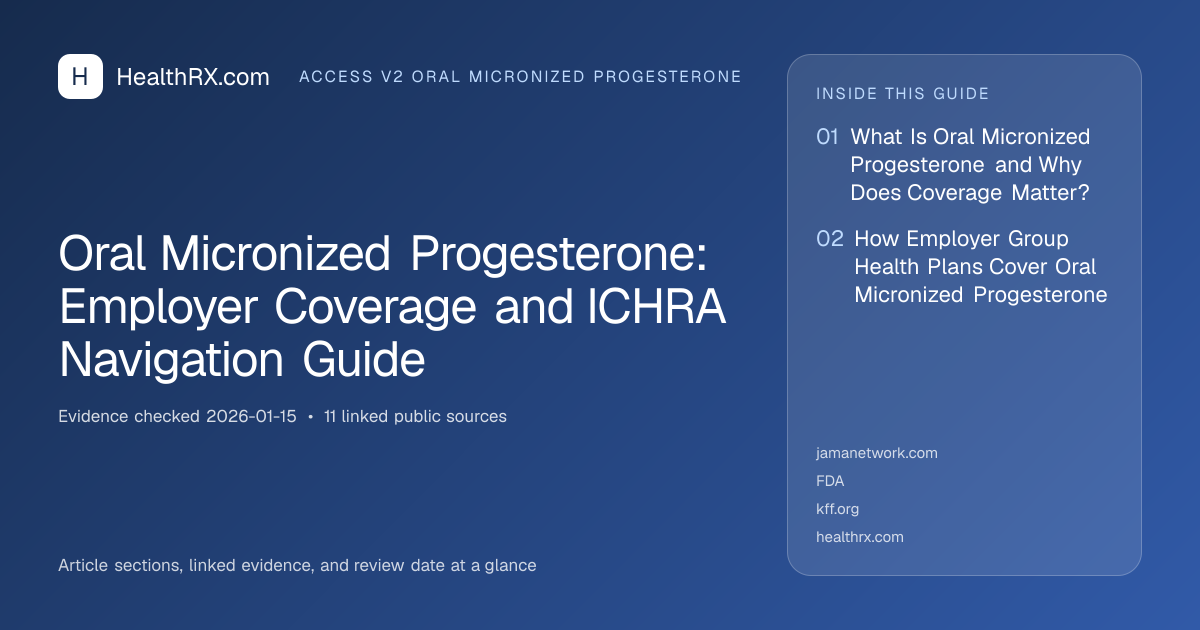 Evidence overview for Oral Micronized Progesterone: Employer Coverage and ICHRA Navigation Guide