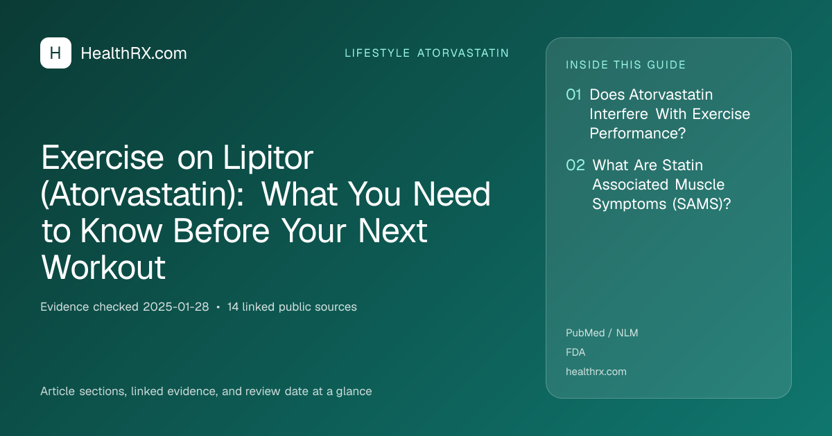 Evidence overview for lifestyle atorvastatin: Exercise on Lipitor (Atorvastatin): What You Need to Know Before Your Next Workout